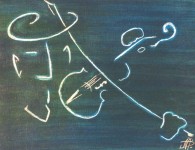 Concert tsigAne Concert tsigAne - Acrylique sur Toile - Un fond bleu, océan des rêves, le musicien présent tel un fantôme. Une flânerie musicale ...