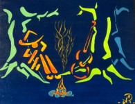 Esteban Esteban - Acrylique sur toile - Lorsqu'un tableau est fini et qu'on le voit exposé, il arrive fréquemment qu'on se pose un tas de questions. D'où vient l'idée ? Y a-t-il eu des brouillons ? Des essais? Des esquisses ...